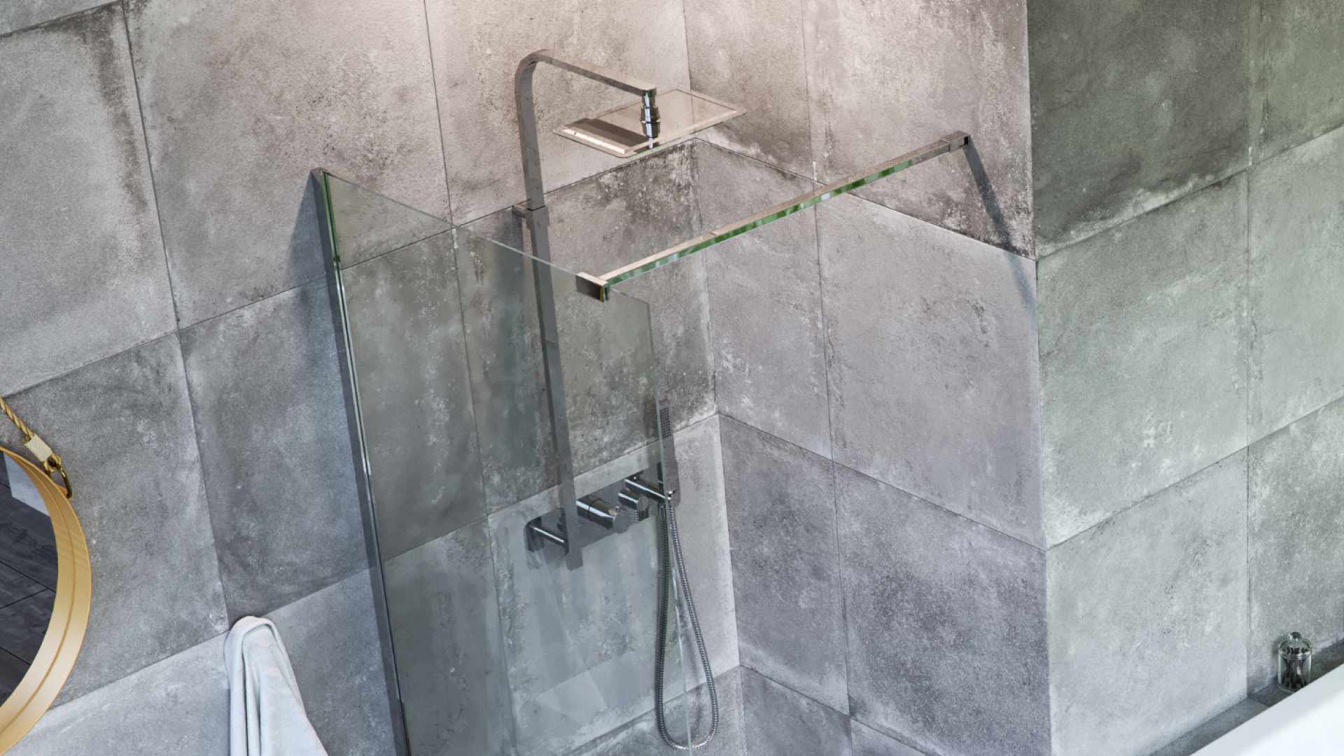 Krotos zestaw prysznicowy podtynkowy z deszczownicą 20x30 cm, termostatyczny, chrom