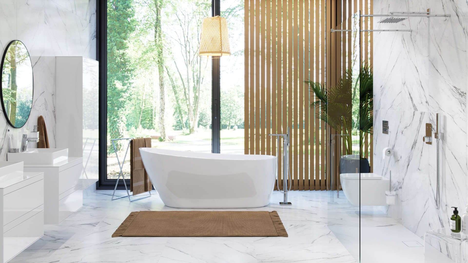 Krotos bateria wannowo-prysznicowa wolnostojąca, chrom