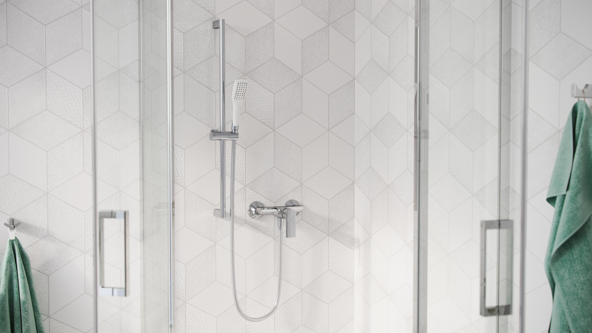 Vit zestaw prysznicowy z drążkiem, chrom