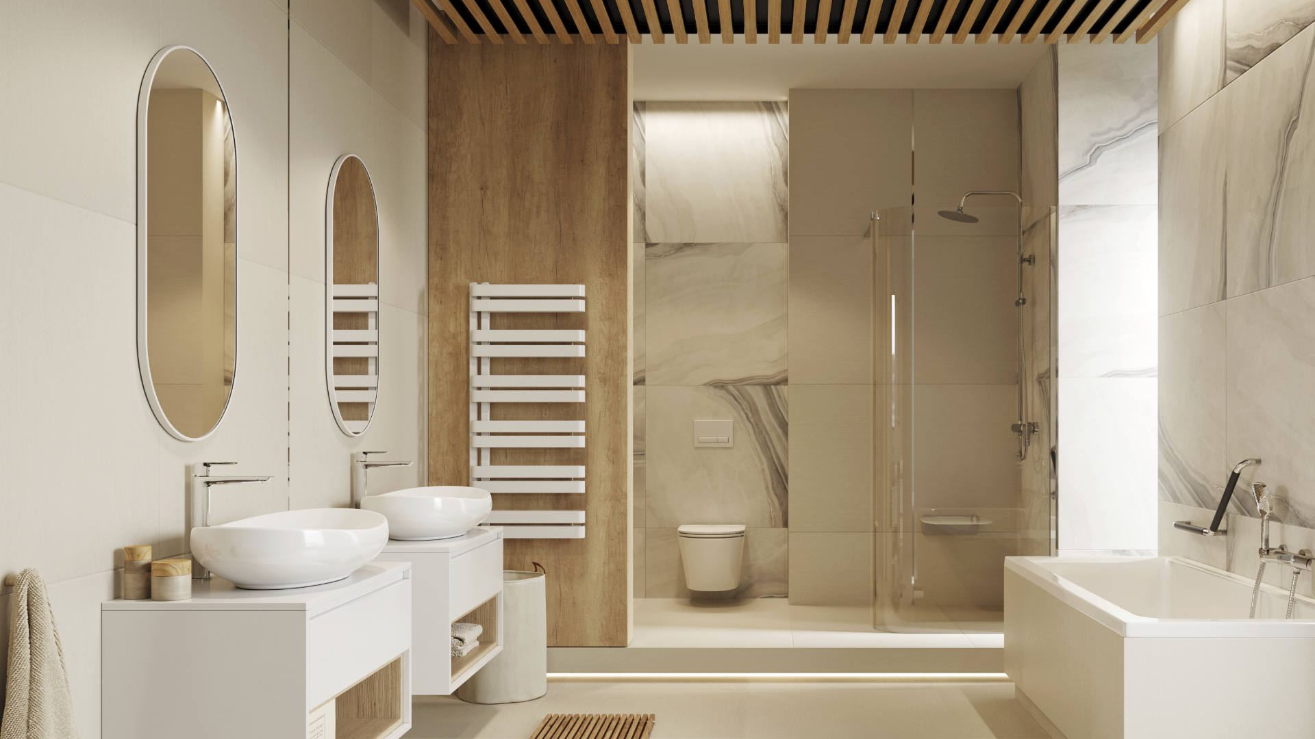 Lustro owalne w ramie biały mat mat