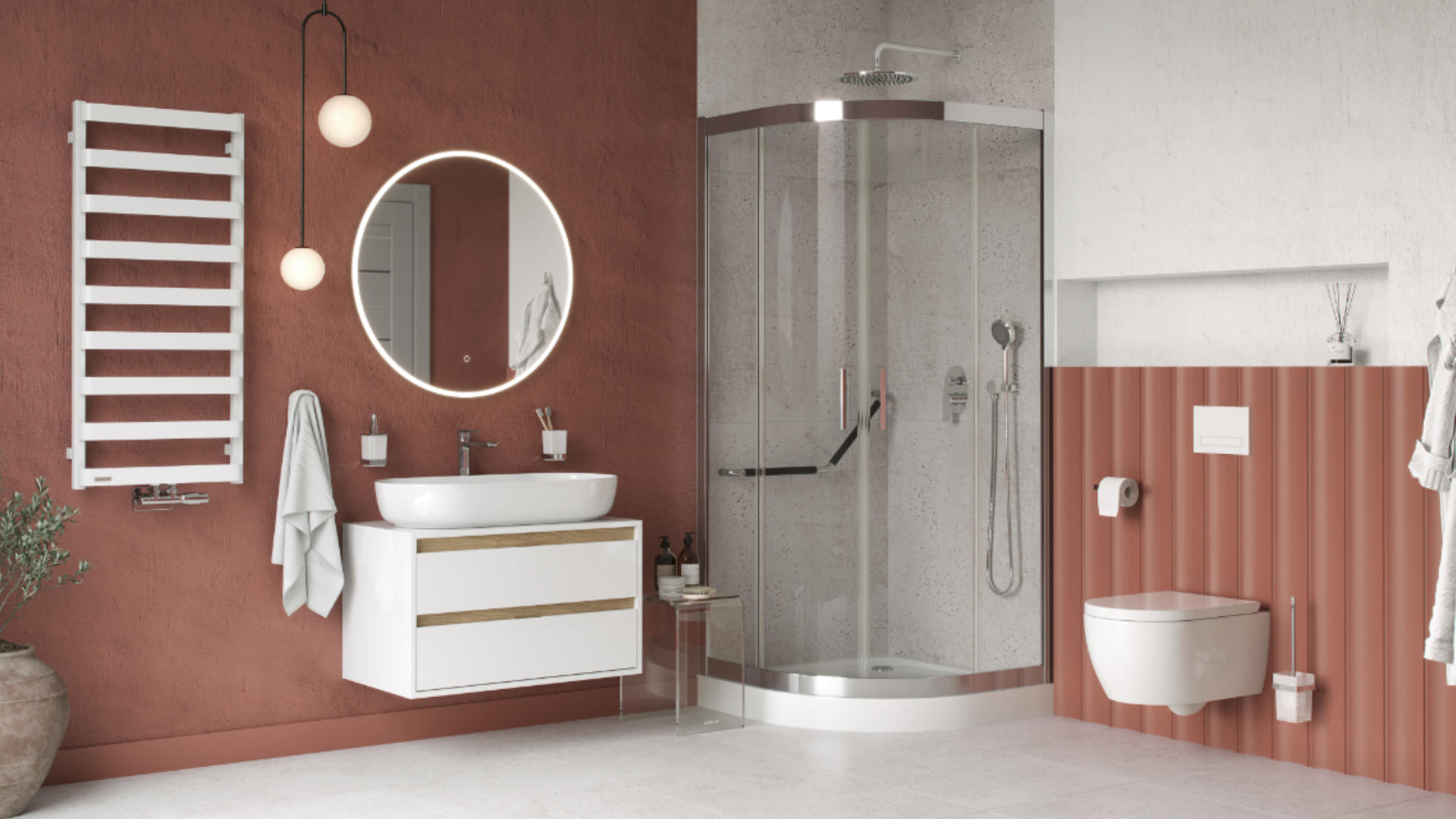 Riko szczotka wc wisząca szklana, chrom