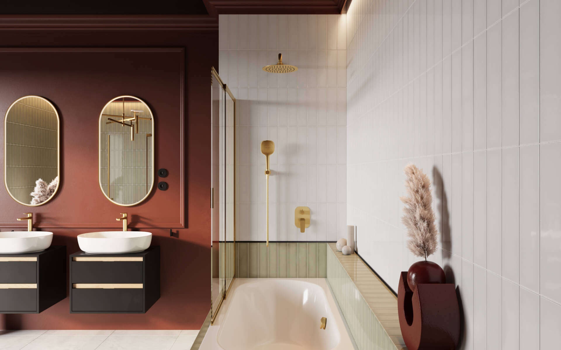 Liner parawan nawannowy 110x140 cm rozsuwany 2-częściowy lewy / prawy, złoty połysk