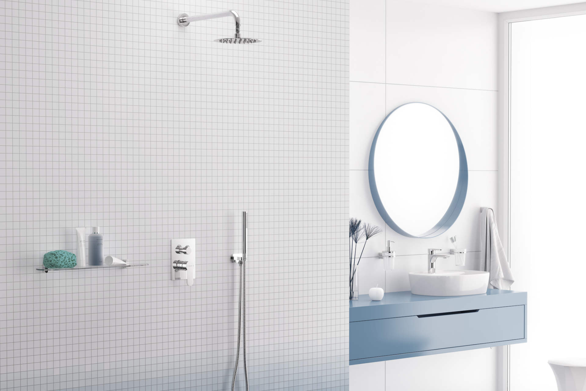 Oxalia Bateria Prysznic-Wanna P/T Chrom z Fix-box