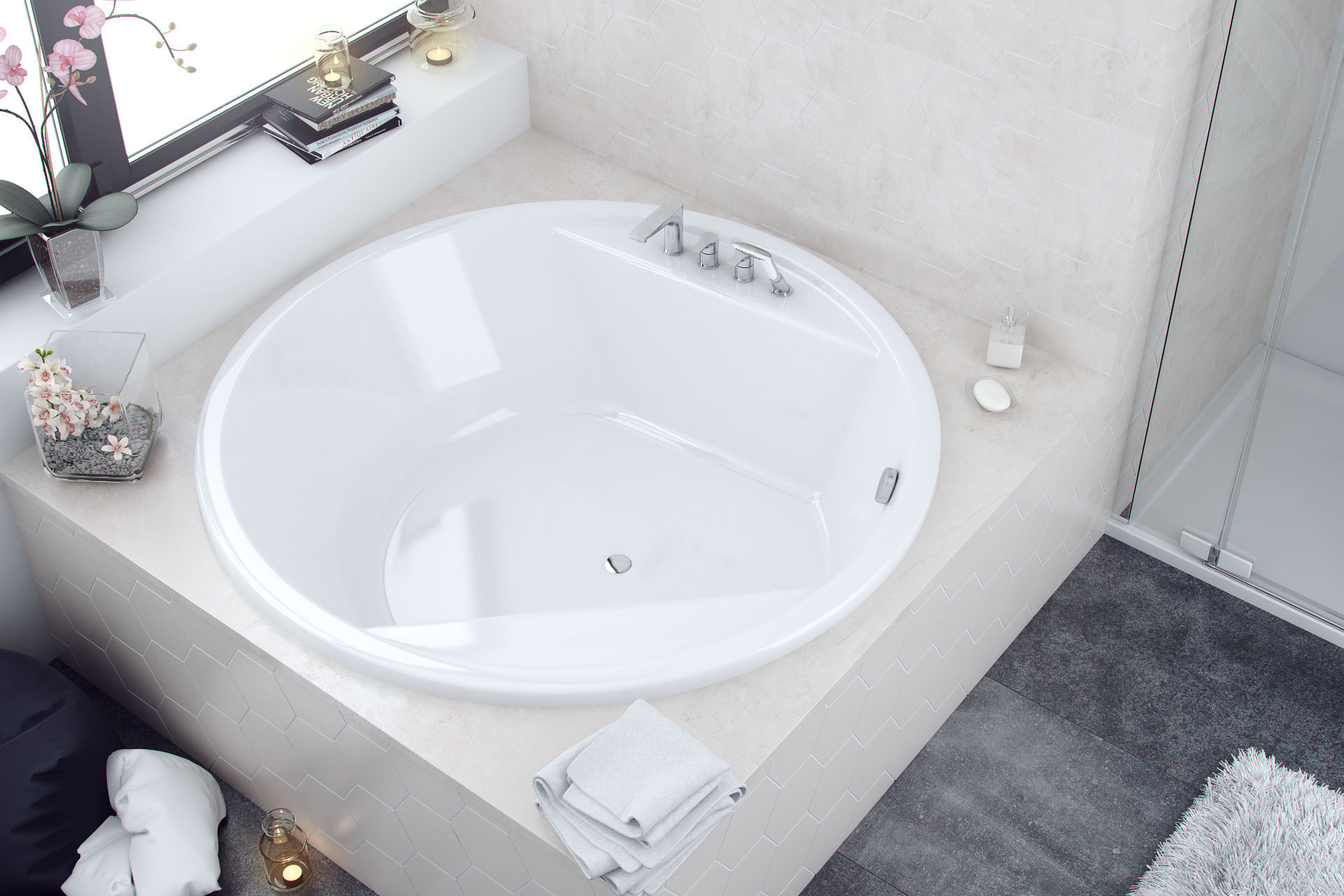 Great Arc wanna okrągła 160 jasna łazienka