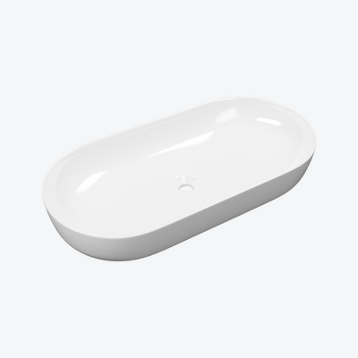 Jima umywalka nablatowa 82x41 cm owalna, biały połysk