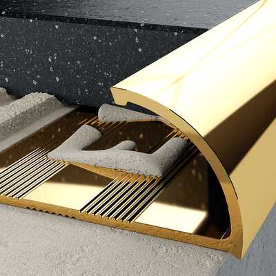 Profil C krawędziowy 8 mm długość 250 cm Excellent elektropoler złoty