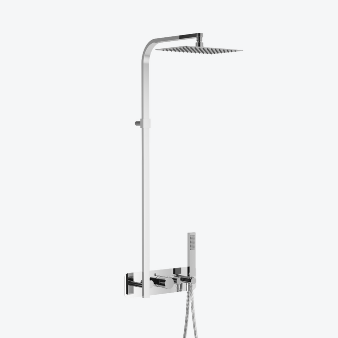 Krotos zestaw prysznicowy podtynkowy z deszczownicą 20x30 cm, termostatyczny, chrom