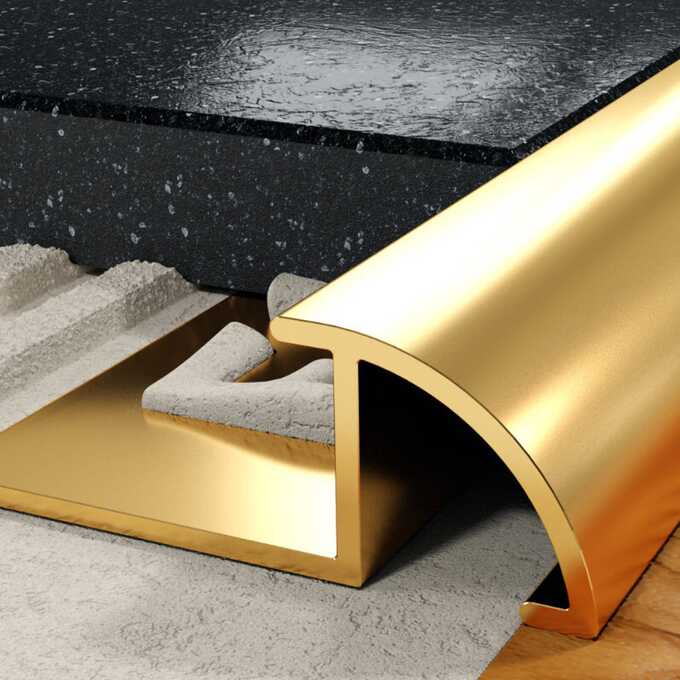 Profil N najazdowy 10 mm, długość 250 cm mosiężny, surowy