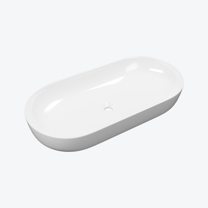 Jima umywalka nablatowa 82x41 cm owalna, biały połysk
