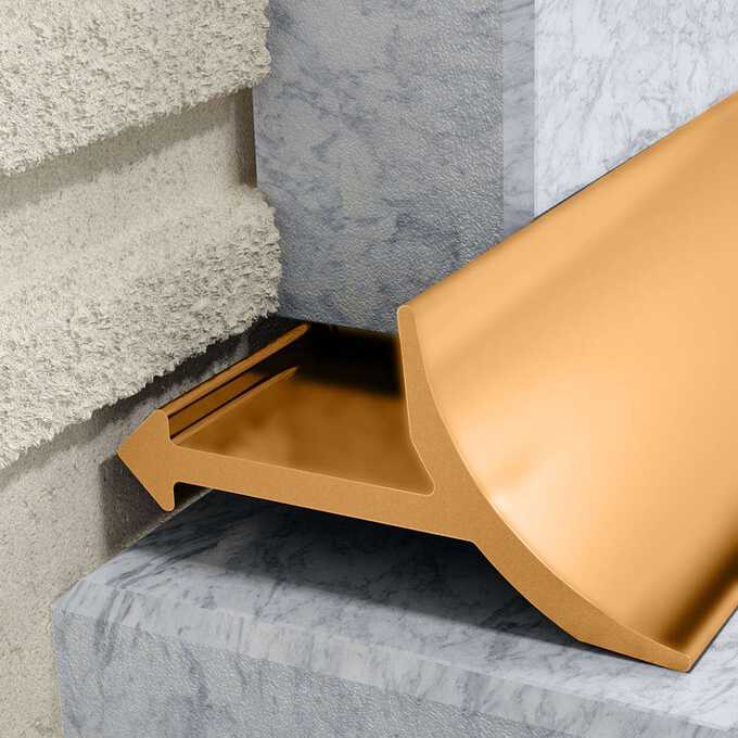 Profil W wewnętrzny 10 mm długość 250 cm mosiężny, surowy