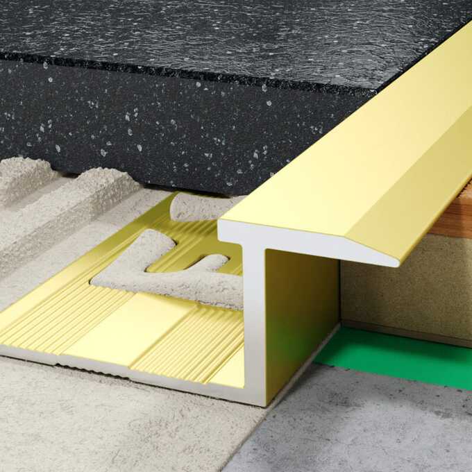 Profil PS przejściowy 10 mm długość 250 cm, aluminiowy, anodowany złoty