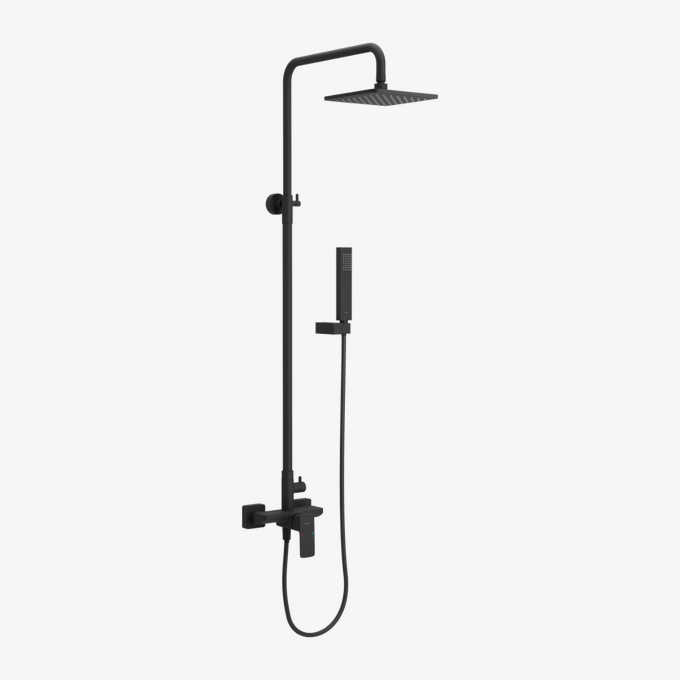 Keria zestaw prysznicowy z deszczownicą 20 cm, czarny mat