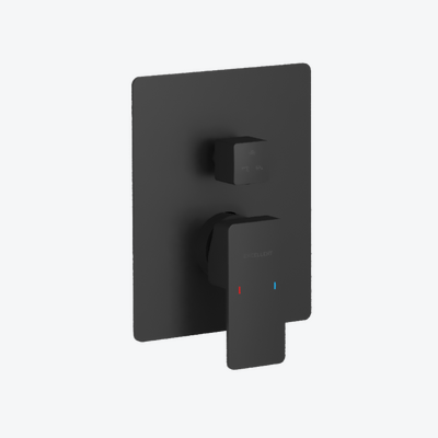 Keria bateria prysznicowo-wannowa podtynkowa 3 funkcyjna, czarny mat