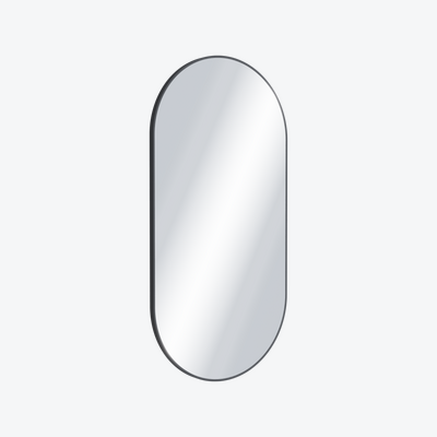 Lustro owalne w ramie czarny mat