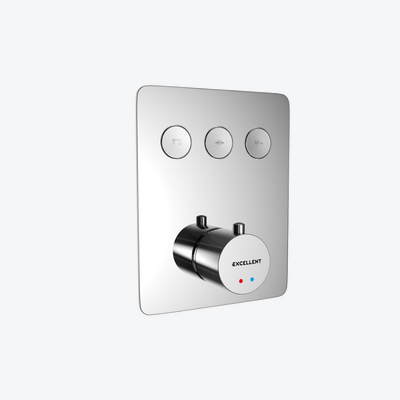 Krotos bateria prysznicowo-wannowa podtynkowa, 3 funkcyjna, termostatyczna, chrom