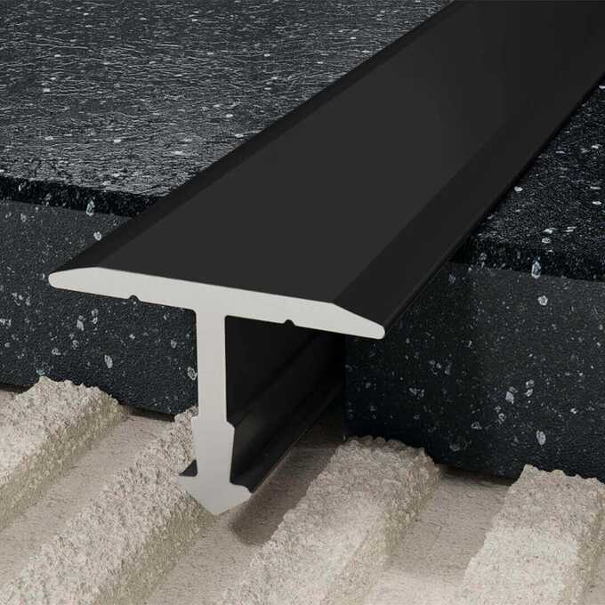 Profil T fugowy 14 mm, długość 250 cm aluminiowy, malowany proszkowo, czarny mat