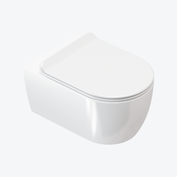 Doto D 54 miska WC 54 cm wisząca bezrantowa z deską wolnoopadającą, biały połysk