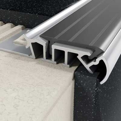 Nakładka gumowa antypoślizgowa profili schodowych ZA, ciemny szary