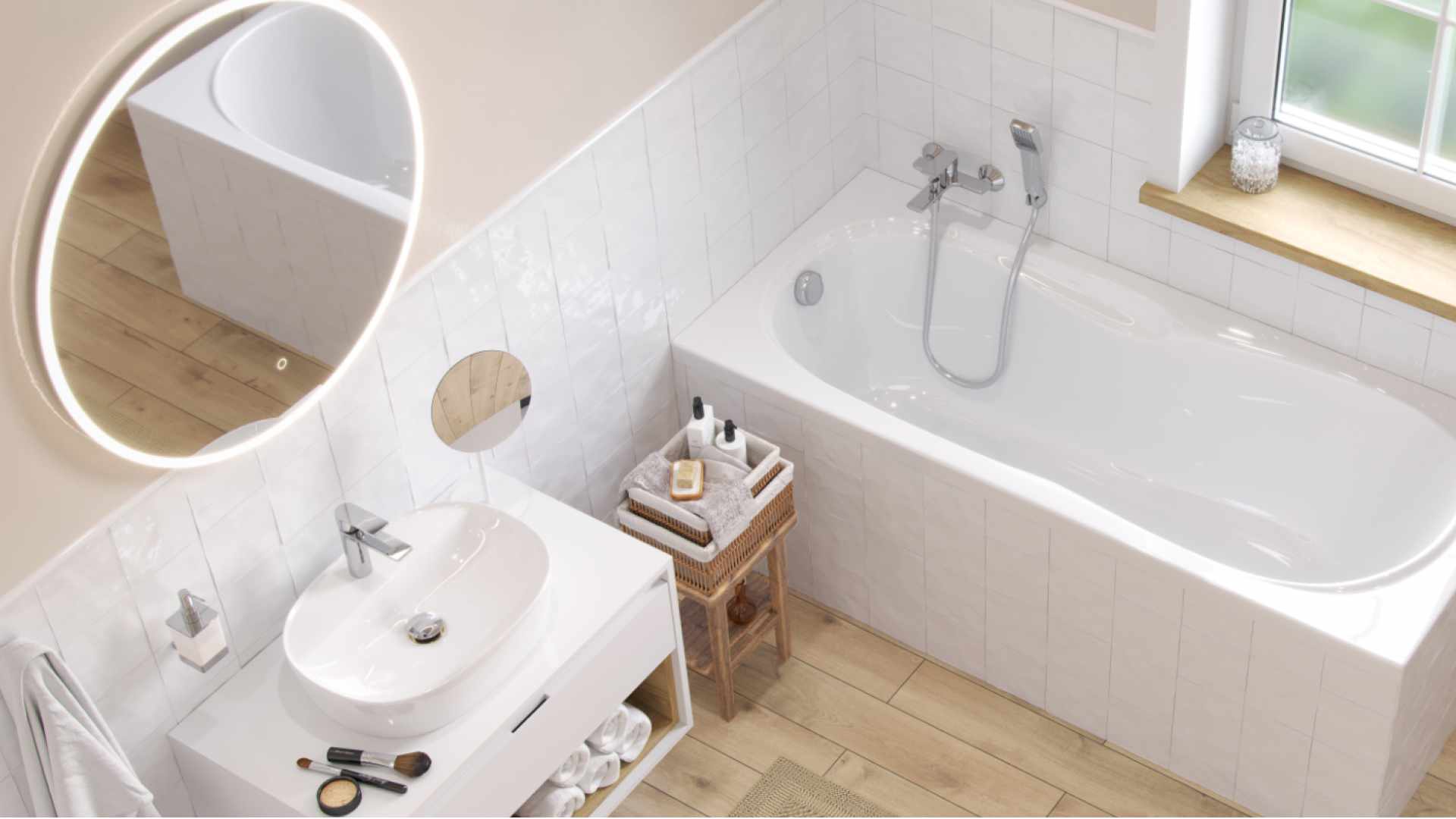 Point square zestaw prysznicowy punktowy chrom