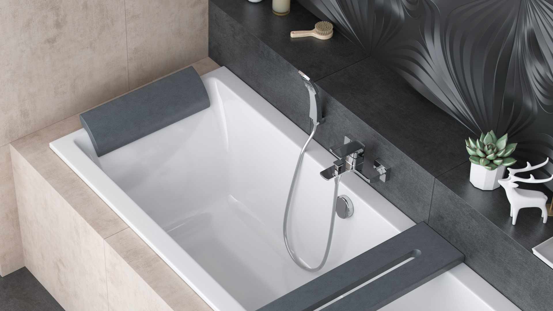 Point square zestaw prysznicowy punktowy chrom