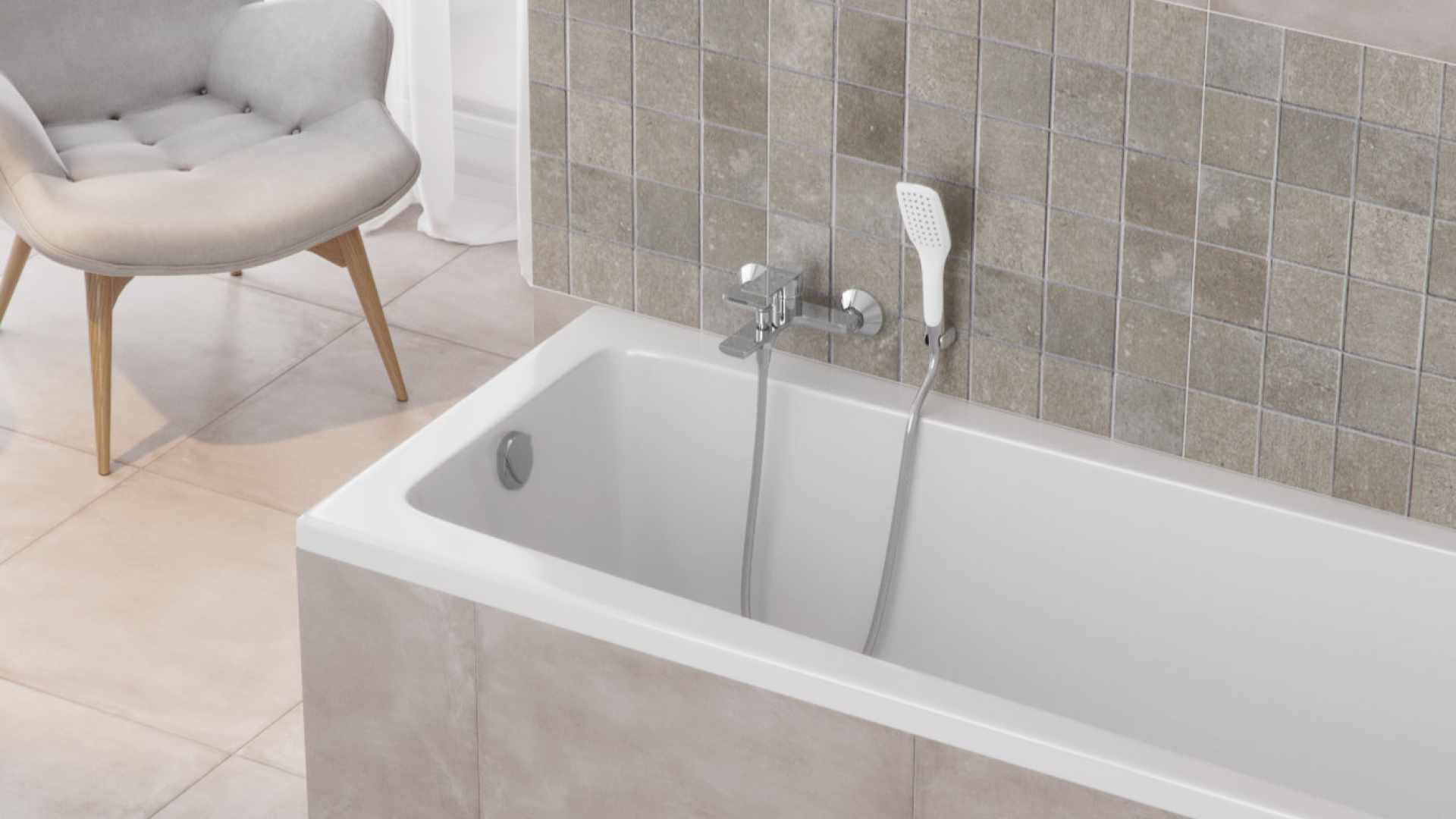 Vit zestaw prysznicowy punktowy, biały/chrom