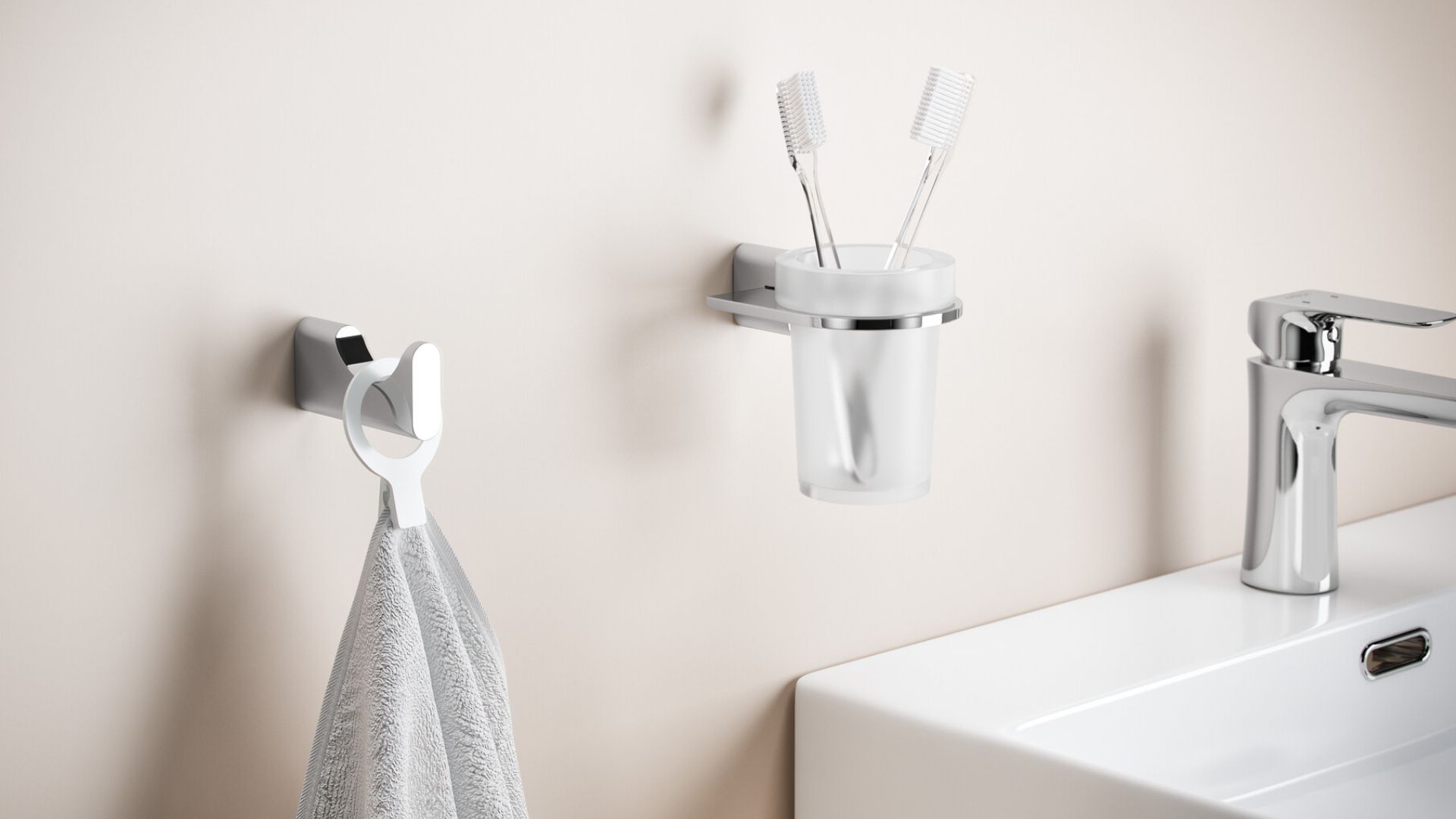 Kobo kubek wiszący szklany, chrom