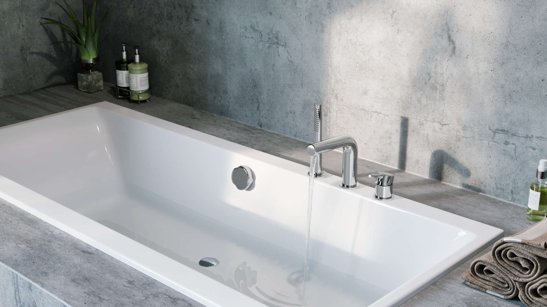 PI bateria wannowa 3 otworowa, chrom