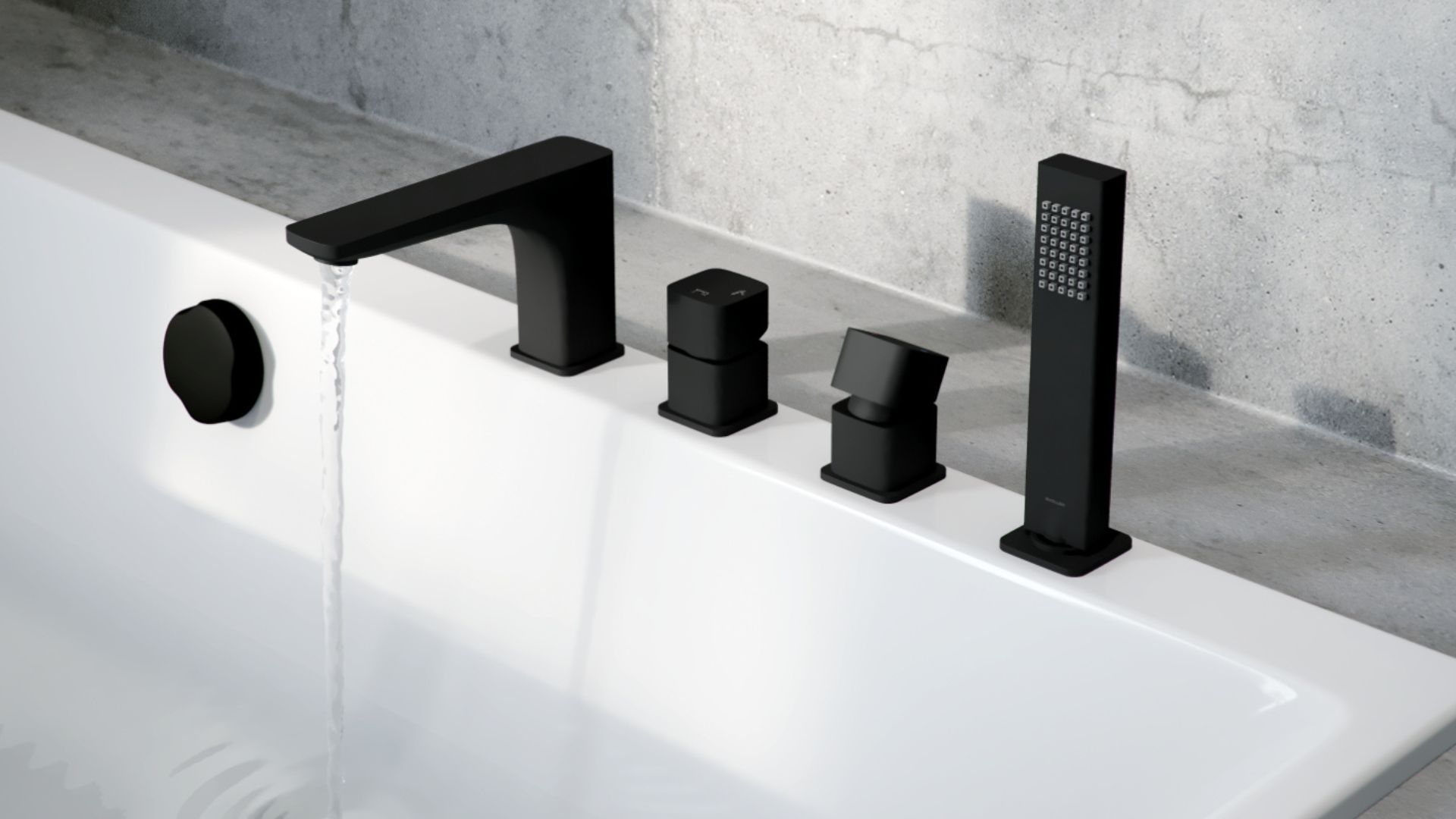 Simple syfon wannowy automatyczny 80 cm, czarny mat