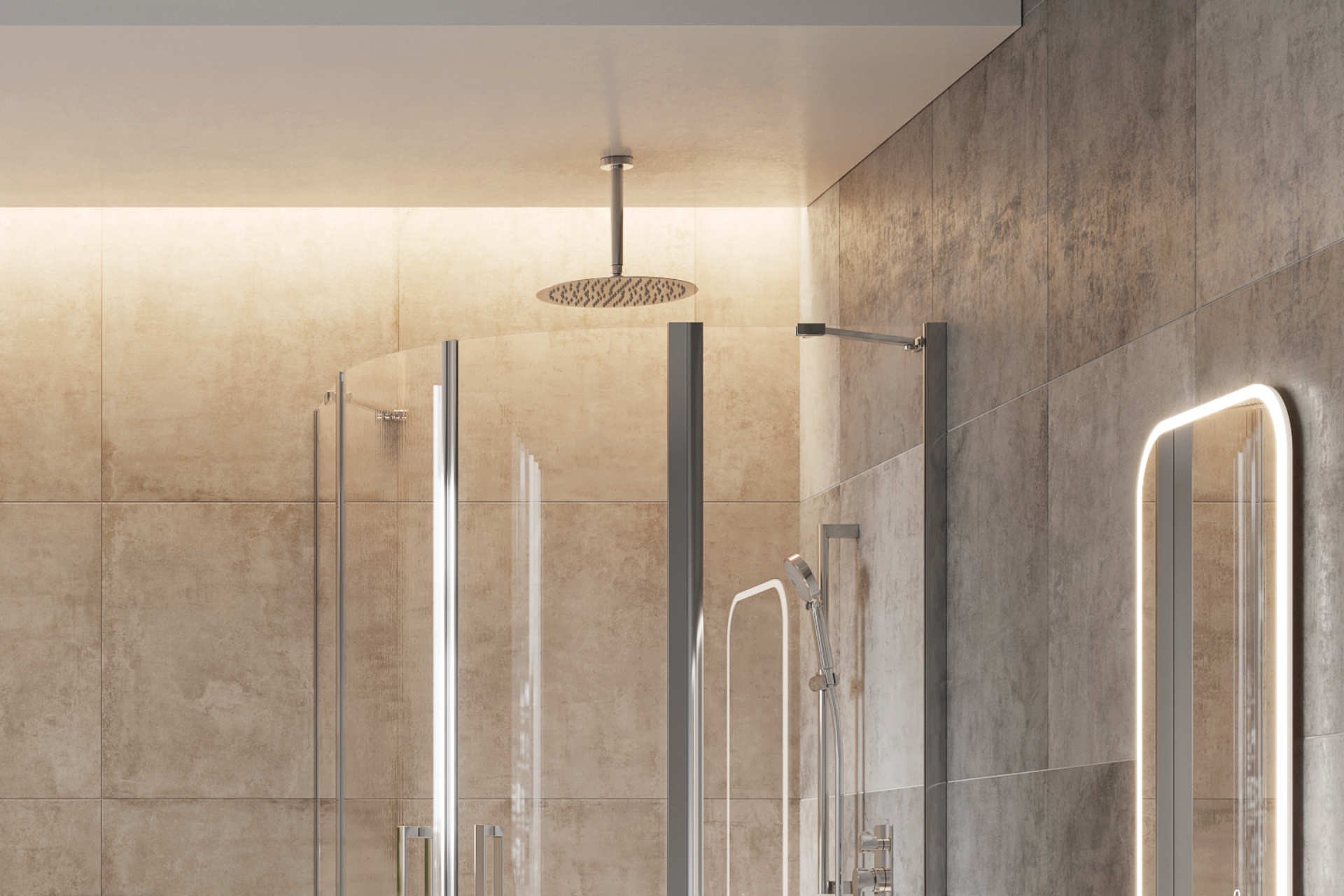 Ramię prysznicowe sufitowe 20 cm okrągłe, chrom