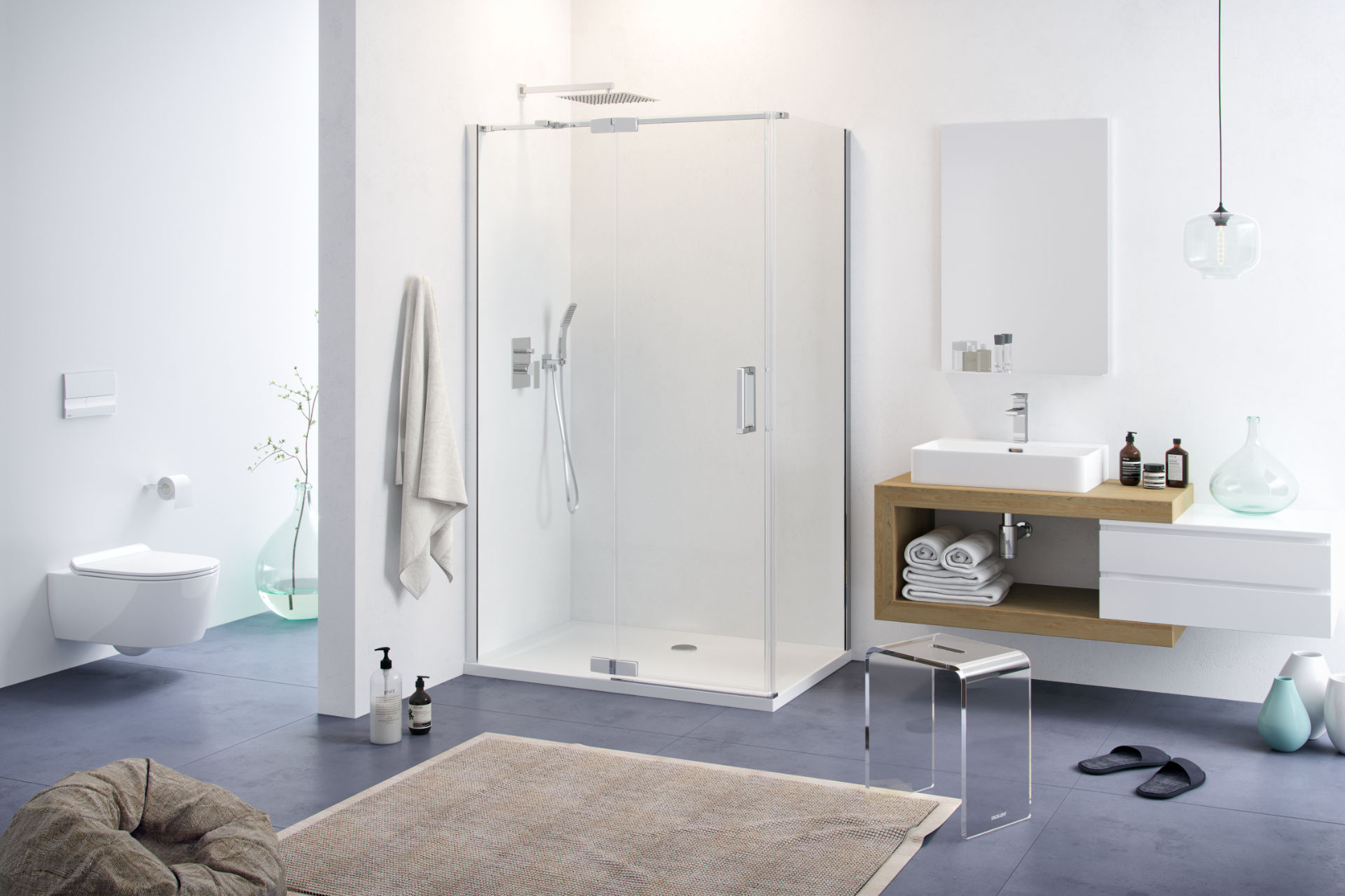 Zen stołek akrylowy kabina prysznicowa