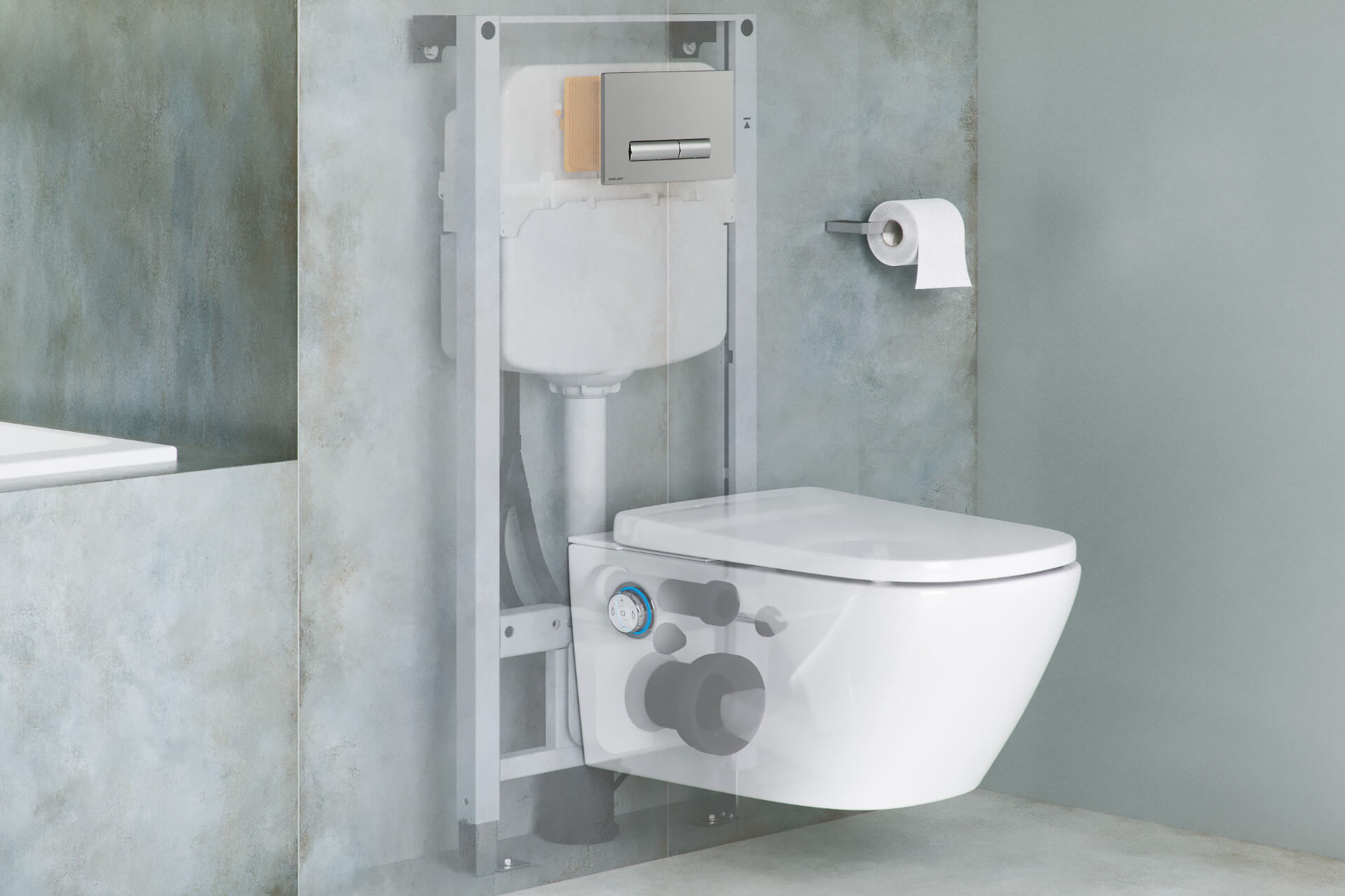 Shiro Premium stelaż podtynkowy do miski WC z przyłączem do montażu toalety myjącej