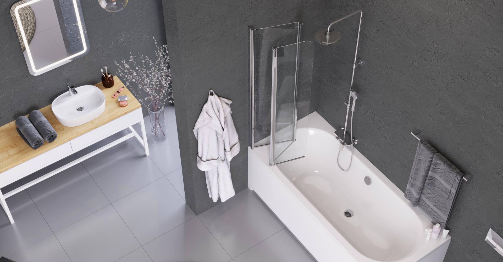 Parawan nawannowy  trzyczęściowy lewy