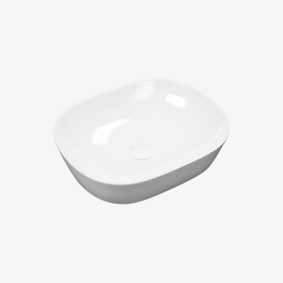 Jima umywalka nablatowa 46x37 cm owalna, biały połysk