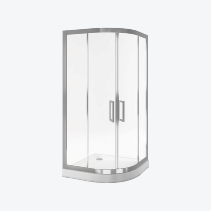 Seria 600 kabina półokrągła 90x90 cm drzwi przesuwne, Clean Control, chrom