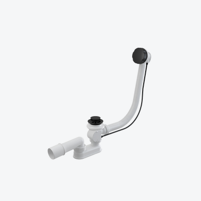 Simple syfon wannowy automatyczny 80 cm, czarny mat