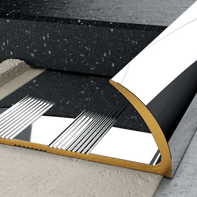 Profil C krawędziowy 10 mm długość 250 cm Excellent mosiężny chrom