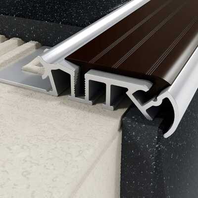 Nakładka gumowa antypoślizgowa profili schodowych ZA, brąz