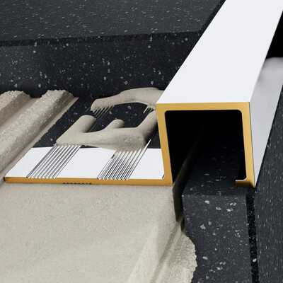 Profil Q kwadratowy 10 mm długość 250 cm mosiężny Excellent chromowany