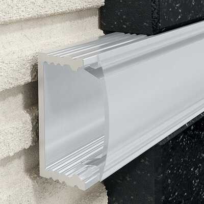 Profil PROFILED oświetleniowy z blendą 15 mm, długość 250 cm, aluminiowy, anodowany srebrny