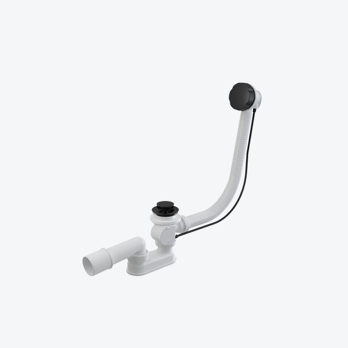 Simple syfon wannowy automatyczny 80 cm, czarny mat