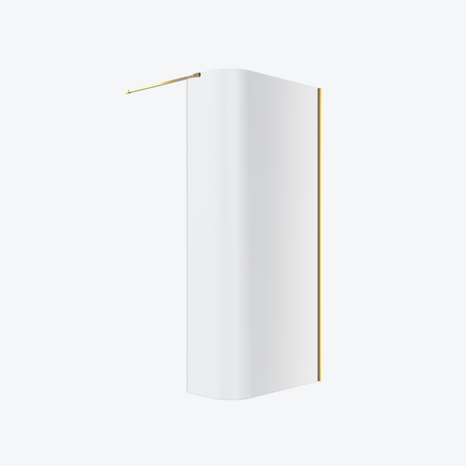 Vidoq walk-in ścianka prysznicowa gięta 93x200 cm, powłoka Clean Control, złoty połysk