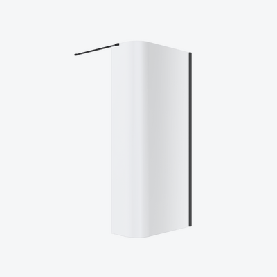 Vidoq walk-in ścianka prysznicowa gięta 93x200 cm, powłoka Clean Control, czarny mat