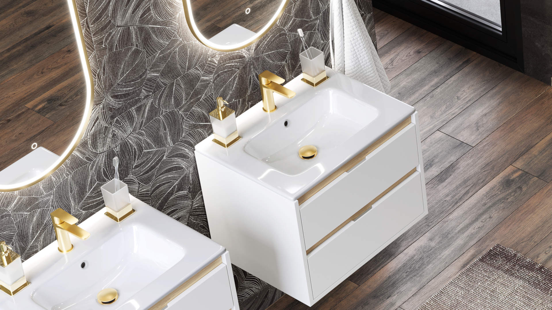 Riko kubek stojący szklany, złoty połysk