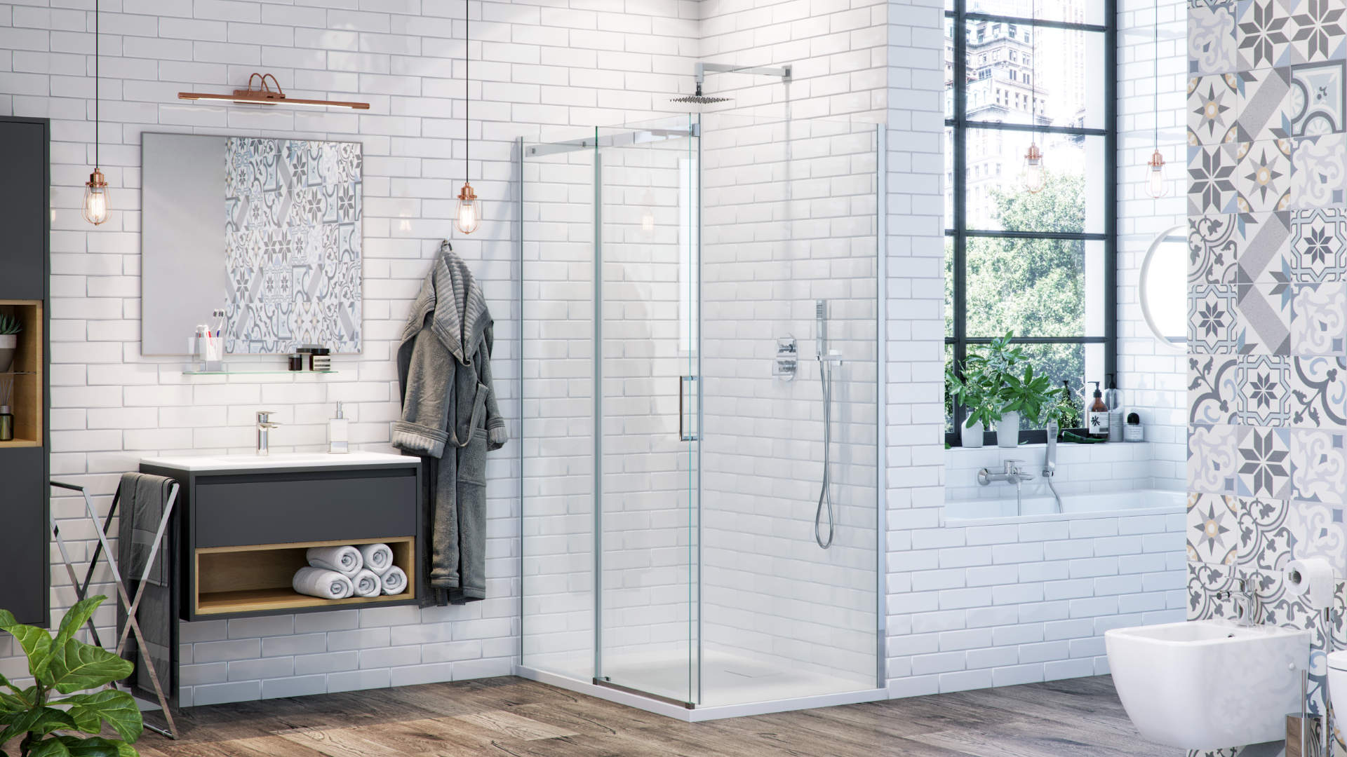 Riko kubek stojący szklany, chrom