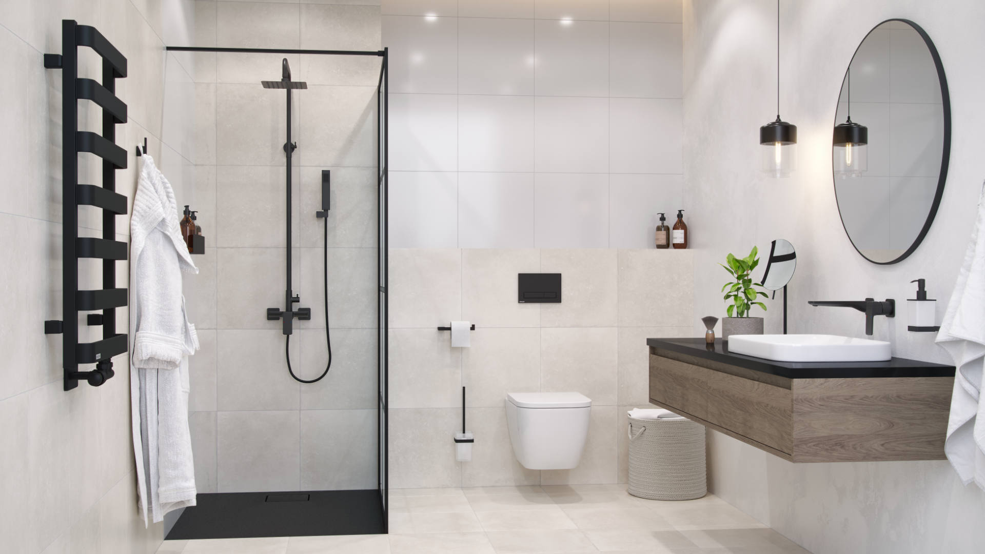 Rolo lusterko stojące powiększające, czarny mat