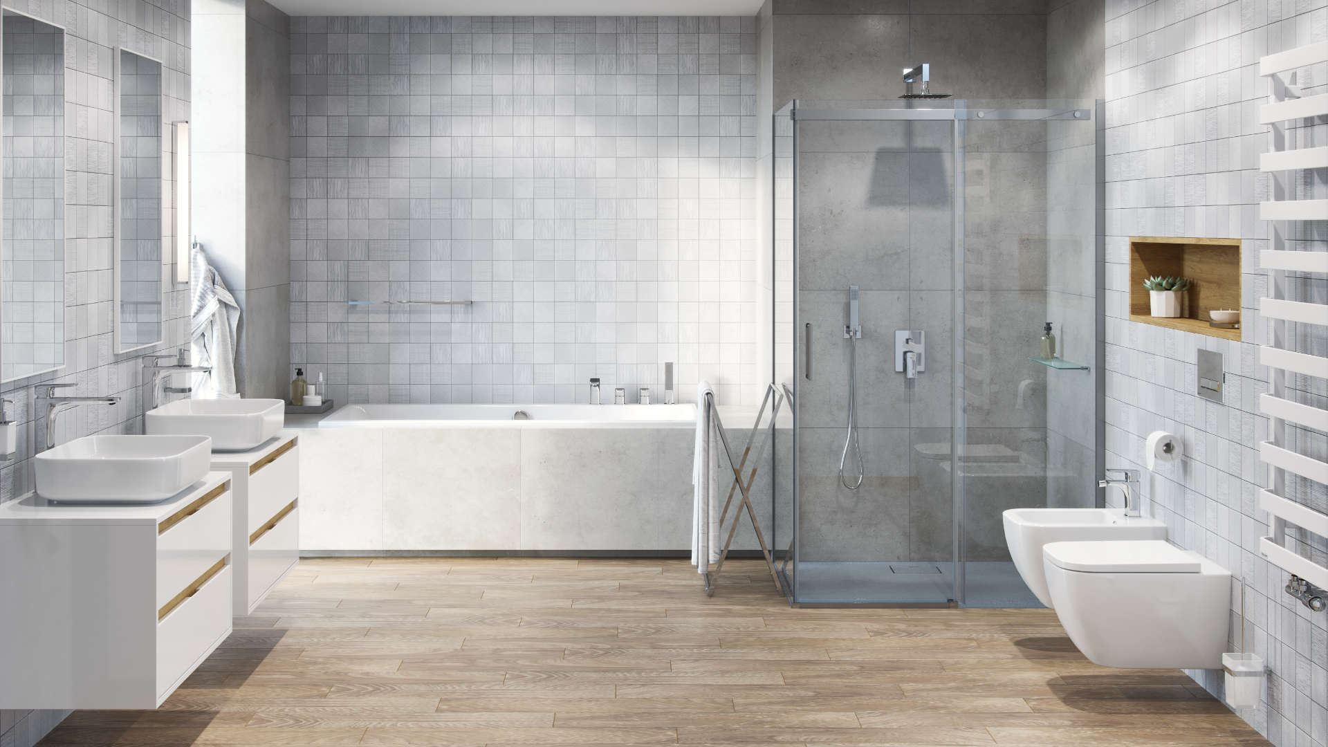 Keria bateria bidetowa stojąca, chrom