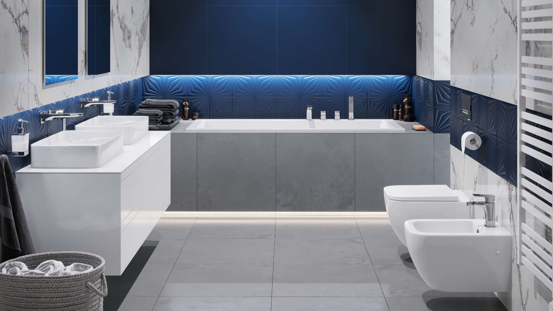 Keria bateria bidetowa stojąca, chrom