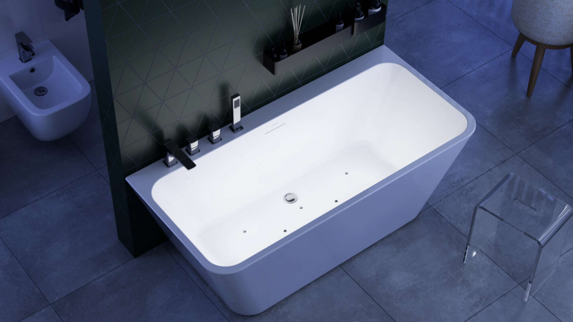 Hydromasaż Inspire Air z wanną przyścienną Lila 2.0, 160 cm