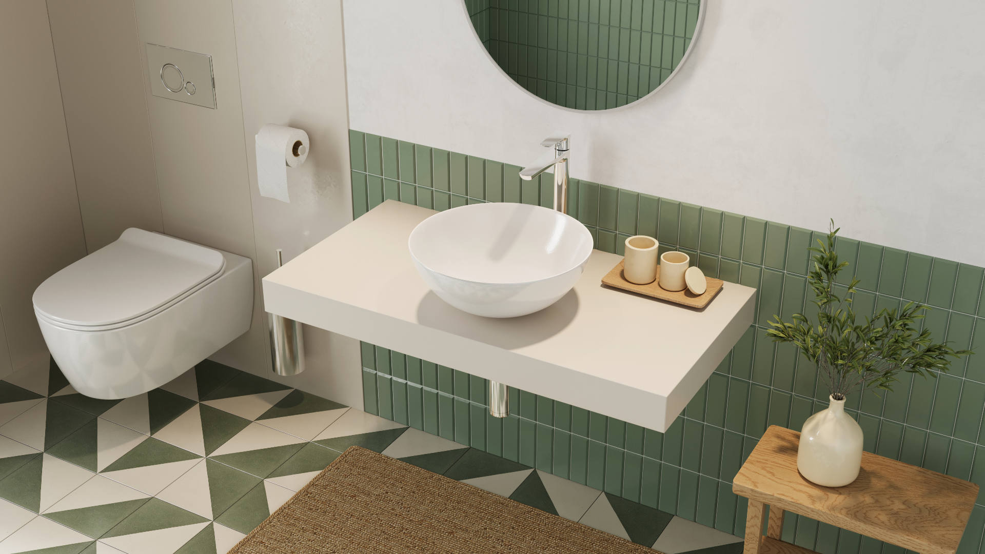 Luqa Umywalka Ceramiczna Nablatowa 40x40