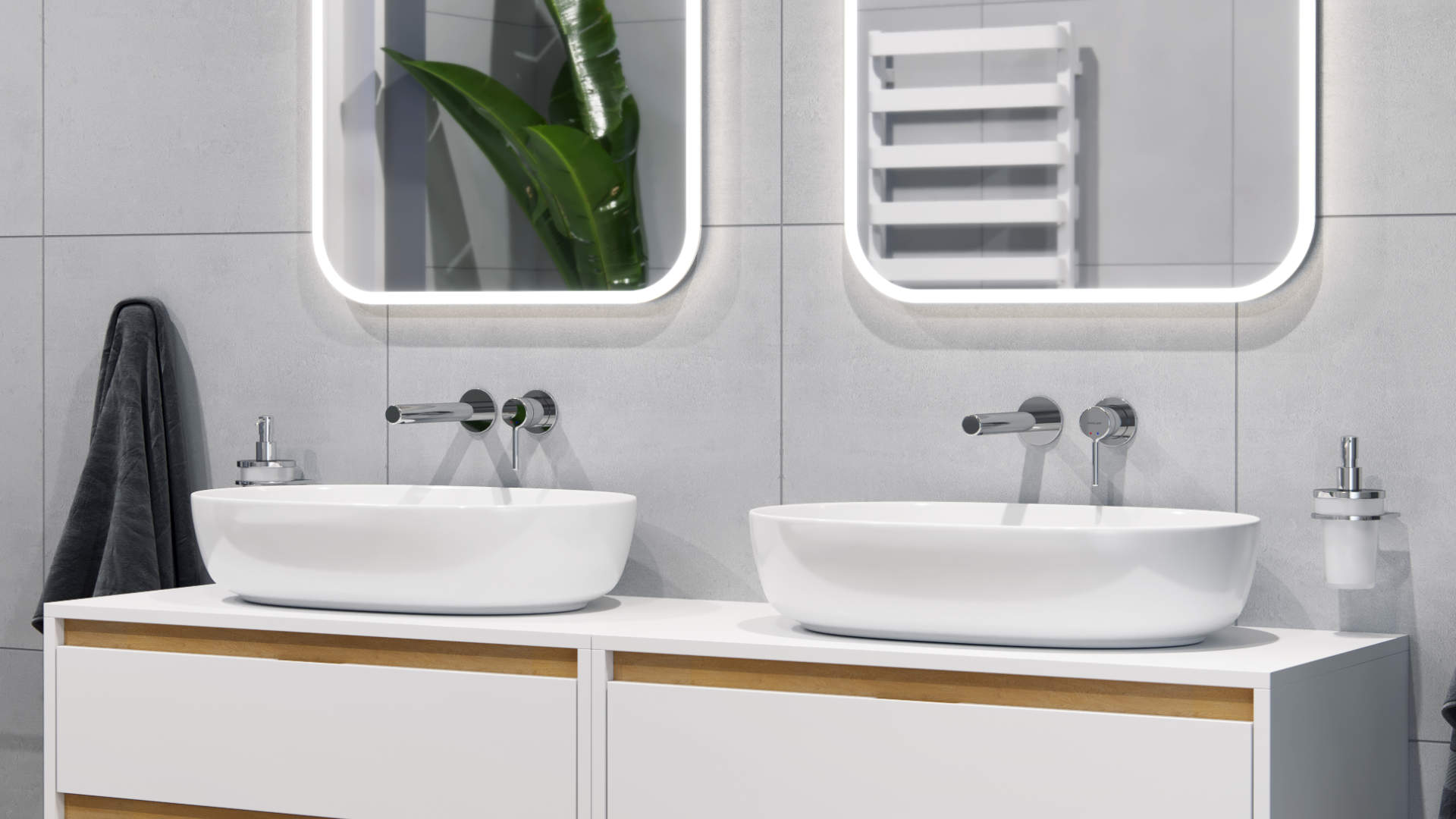 PI bateria umywalkowa podtynkowa komplet, chrom WIZKA